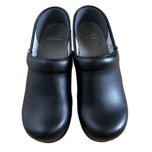 Dansko Womens Professional Comfort Leather Mule Clogs Shoes Black Sz 37